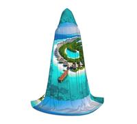 XZDZDG Maldives Scenery Hooded Cape Small Cosplay Cloak, Halloween Costume, Role Play, Theme Party, Stage Performance