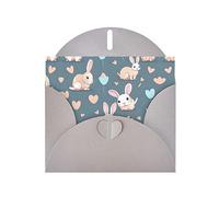 XZDZDG Pearl Paper Cartoon cute bunny Greeting Card Gray for Holidays, Weddings, Birthdays, Valentine's Day, Festivals