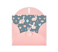 XZDZDG Pearl Paper Cartoon cute bunny Greeting Card Pink for Holidays, Weddings, Birthdays, Valentine's Day, Festivals
