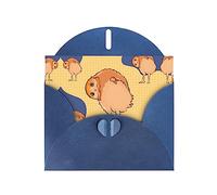 XZDZDG Pearl Paper Crooked Owl Greeting Card Blue for Holidays, Weddings, Birthdays, Valentine's Day, Festivals