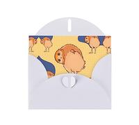 XZDZDG Pearl Paper Crooked Owl Greeting Card White for Holidays, Weddings, Birthdays, Valentine's Day, Festivals