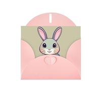 XZDZDG Pearl Paper Cute little bunny Greeting Card Pink for Holidays, Weddings, Birthdays, Valentine's Day, Festivals
