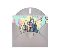 XZDZDG Pearl Paper Fairytale Castle Greeting Card Gray for Holidays, Weddings, Birthdays, Valentine's Day, Festivals