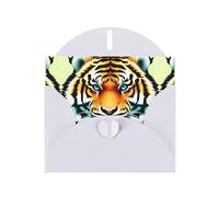 XZDZDG Pearl Paper Little fat tiger head Greeting Card White for Holidays, Weddings, Birthdays, Valentine's Day, Festivals