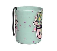 XZDZDG Smiling Succulents Car Trash Can - Durable Oxford Fabric, Waterproof & Portable for All Vehicles