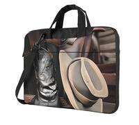 XZDZWK 13 inch Shockproof Laptop Bag Unique Cowboy Black Hat Western Boots Pattern Light and Easy To Carry Suitable for Business Trips