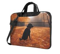XZDZWK 14 inch Shockproof Laptop Bag Unique Leaves with dogs Pattern Light and Easy To Carry Suitable for Business Trips