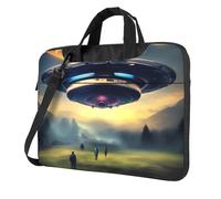 XZDZWK 14 inch Shockproof Laptop Bag Unique UFO landing Pattern Light and Easy To Carry Suitable for Business Trips