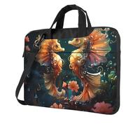 XZDZWK 15.6 inch Shockproof Laptop Bag Unique Beautiful Seahorse Couple Pattern Light and Easy To Carry Suitable for Business Trips