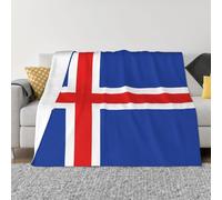 XZDZWK 40"x30" Anti-pilling Flannel Blanket, Flag of Iceland Print Design, Foldable Blanket for Home, Travel and Outdoor