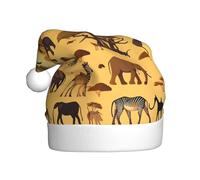 XZDZWK African grassland animals Plush Christmas Hat Comfortable and Versatile Headwear Suitable for New Year Activities