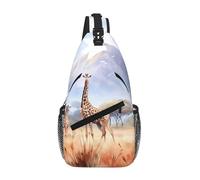 XZDZWK African Savanna Giraffe Casual Crossbody Chest Bag With Multi Pocket Design Suitable For Commuting And Working Daily