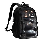 XZDZWK Black Mystery Heart Stone Versatile Travel Backpack Light Simple Independent Compartment Large Capacity Multi-pocket