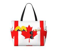 XZDZWK Canadian flag Large Capacity Beach Travel Bag with Multiple Pockets Foldable Lightweight for Gym Outdoor Beach and Shopping