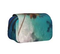 XZDZWK Caribbean Islands Clamshell Pen Case Stylish and Large Capacity Design Suitable for Students and Business Travelers