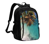 XZDZWK Caribbean Islands Versatile Travel Backpack Light Simple Independent Compartment Large Capacity Multi-pocket