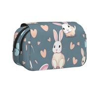 XZDZWK Cartoon Cute Bunny Clamshell Pen Case Stylish and Large Capacity Design Suitable for Students and Business Travelers