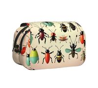 XZDZWK Cartoon Small Insects Clamshell Pen Case Stylish and Large Capacity Design Suitable for Students and Business Travelers