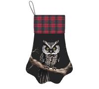 XZDZWK Christmas Paw Stockings Are Stylish Late Night Owl Print Suitable For Fireplace And Staircase Decorations