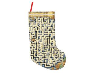 XZDZWK Christmas Stockings With Labyrinth Treasure Map Print Design â€“ Exquisite And Beautiful Pendant For Family And Small Toy Storage
