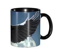 XZDZWK Classic Black Mugs Unique Eagle Under The Stars Pattern Durable Style for Work Home and Afternoon Tea