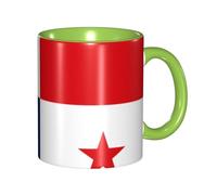 XZDZWK Classic Green Mugs Unique Flag of Panama Pattern Durable Style for Work Home and Afternoon Tea