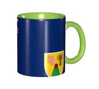 XZDZWK Classic Green Mugs Unique Flag of The Turks and Caicos Islands Pattern Durable Style for Work Home and Afternoon Tea