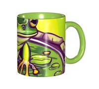 XZDZWK Classic Green Mugs Unique Frog in a Pond Pattern Durable Style for Work Home and Afternoon Tea