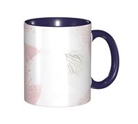 XZDZWK Classic Navy Blue Mugs Unique Hand-Painted Floral line Pattern Pattern Durable Style for Work Home and Afternoon Tea