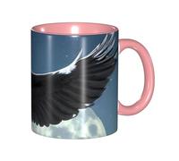 XZDZWK Classic Pink Mugs Unique Eagle Under The Stars Pattern Durable Style for Work Home and Afternoon Tea