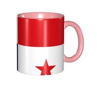 XZDZWK Classic Pink Mugs Unique Flag of Panama Pattern Durable Style for Work Home and Afternoon Tea
