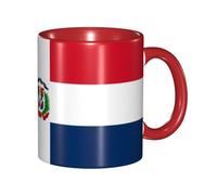 XZDZWK Classic Red Mugs Unique Dominican Republic Pattern Durable Style for Work Home and Afternoon Tea