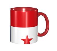 XZDZWK Classic Red Mugs Unique Flag of Panama Pattern Durable Style for Work Home and Afternoon Tea