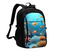 XZDZWK Coral Fish underwater Versatile Travel Backpack Light Simple Independent Compartment Large Capacity Multi-pocket