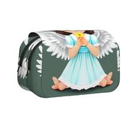 XZDZWK Cute Little Angel Clamshell Pen Case Stylish and Large Capacity Design Suitable for Students and Business Travelers