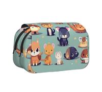 XZDZWK Cute Little Animals Clamshell Pen Case Stylish and Large Capacity Design Suitable for Students and Business Travelers