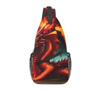 XZDZWK Dragon King in Fire Men's Casual Messenger Bag Large Capacity Durable Suitable for Travel Work Commuting and Outdoor Activities