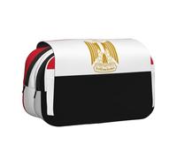 XZDZWK Egyptian Flag Clamshell Pen Case Stylish and Large Capacity Design Suitable for Students and Business Travelers