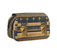 XZDZWK Egyptian Pharaonic Frescoes Clamshell Pen Case Stylish and Large Capacity Design Suitable for Students and Business Travelers