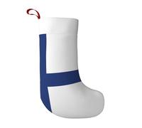 XZDZWK Festival Plush Stocking With Finnish Flag Print Fluffy And Soft Design For Holiday Decor And Small Toy Packing