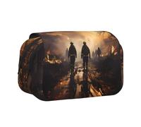 XZDZWK Firefighters Fighting Fires Clamshell Pen Case Stylish and Large Capacity Design Suitable for Students and Business Travelers