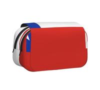 XZDZWK Flag of Chile Clamshell Pen Case Stylish and Large Capacity Design Suitable for Students and Business Travelers