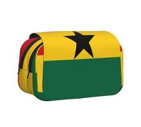 XZDZWK Flag of Ghana Clamshell Pen Case Stylish and Large Capacity Design Suitable for Students and Business Travelers