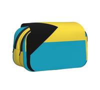 XZDZWK Flag of The Bahamas Clamshell Pen Case Stylish and Large Capacity Design Suitable for Students and Business Travelers