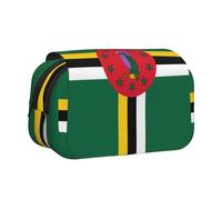 XZDZWK Flag of The Commonwealth of Dominica Clamshell Pen Case Stylish and Large Capacity Design Suitable for Students and Business Travelers