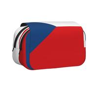 XZDZWK Flag of The Czech Republic Clamshell Pen Case Stylish and Large Capacity Design Suitable for Students and Business Travelers