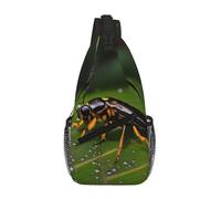 XZDZWK Insects On Leaves Casual Crossbody Chest Bag With Multi Pocket Design Suitable For Commuting And Working Daily