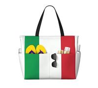 XZDZWK italy flag Large Capacity Beach Travel Bag with Multiple Pockets Foldable Lightweight for Gym Outdoor Beach and Shopping