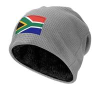 XZDZWK Light Grey Waffle Knit Pullover Hat â€“ Part South African Flag Print Soft Outdoor Sports, Unisex Warm Slouchy Cap