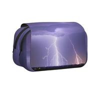 XZDZWK Lightning Storm Clamshell Pen Case Stylish and Large Capacity Design Suitable for Students and Business Travelers